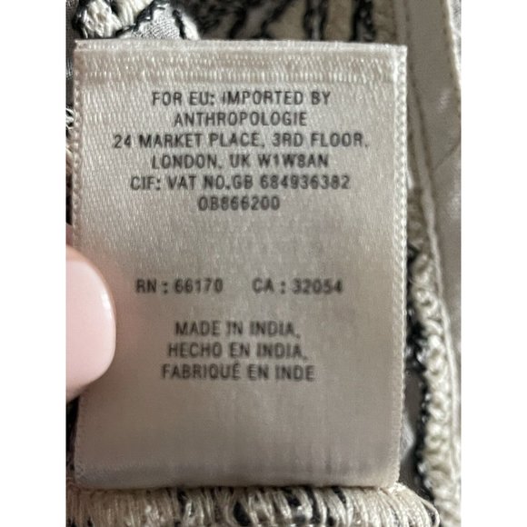 Anthropologie Meadow Rue Womens Embroidered Sleeve Blouse Gold 10 - Picture 7 of 11